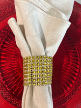 Cargar imagen en el visor de la galería, Juego de 6 Servilleteros Dorados Strass
