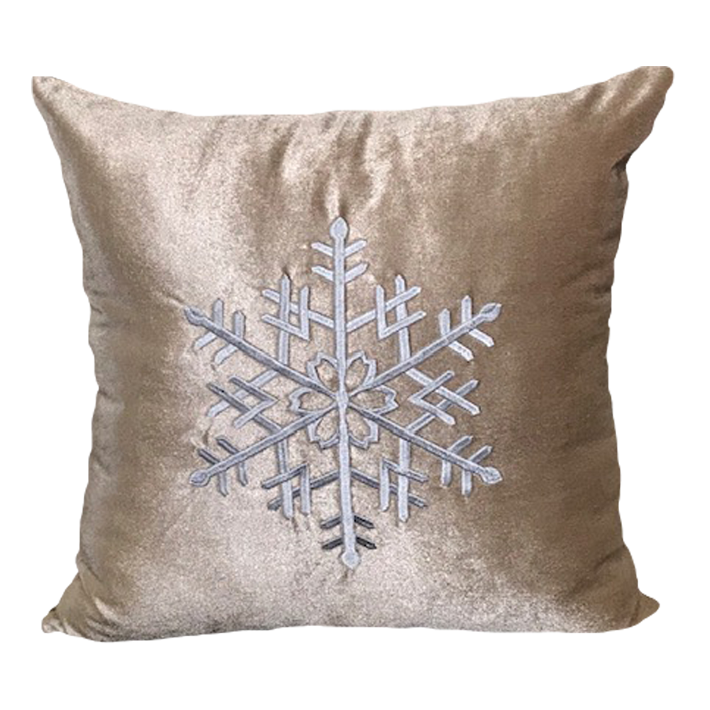 Cojín Navidad Ocre Copo Plata